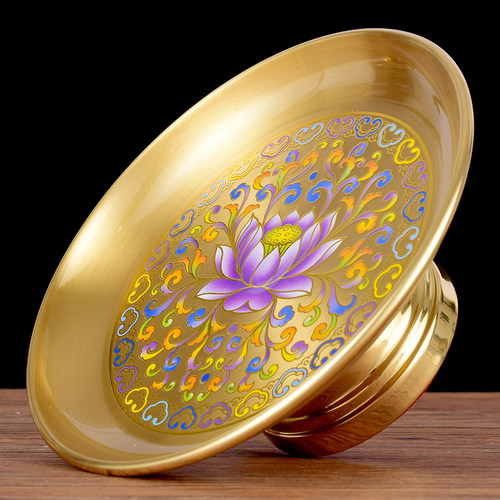 黄铜果盘景泰蓝珐琅彩供盘