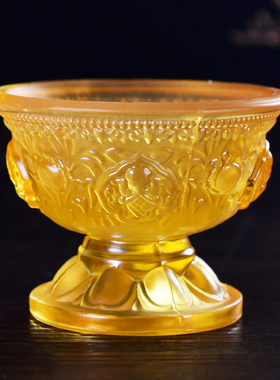 家用佛堂供碗仿琉璃供奉八吉祥