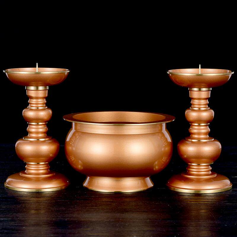 香炉烛台黄铜烤漆供佛拜神