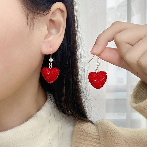 s925银针爱心耳环满钻情人节气质