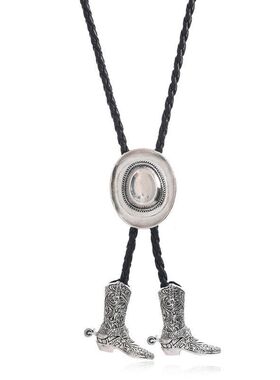 欧美复古合金牛仔帽鞋子吊坠项链