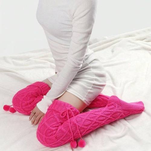 欧美风秋冬保暖针织长筒过膝袜