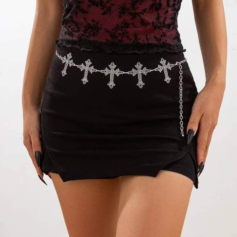 亚马逊跨境十字架腰链女嘻哈朋克