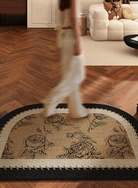 中国风丝圈入户门地垫家用地垫耐脏防滑脚垫复古高级感可裁剪地毯