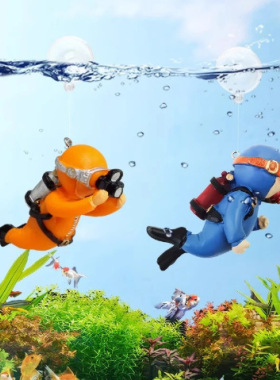 【鱼缸装饰品】漂浮小摆件造景摆件沉水潜水员观赏鱼缸景海底世界