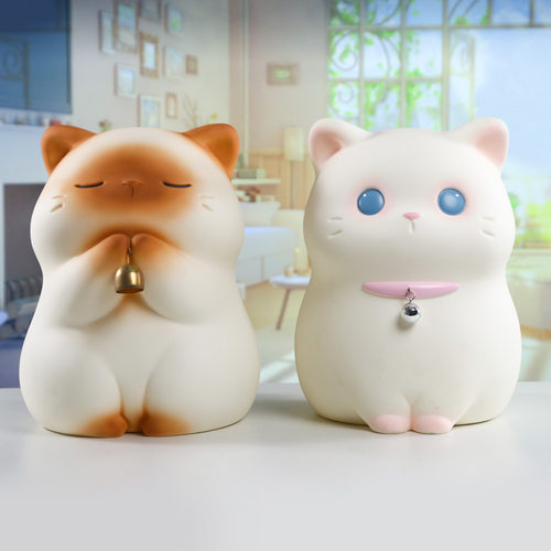 福瑞猫猫大号摆件卡通可爱招财猫桌面摆件萌趣创意设计存钱罐