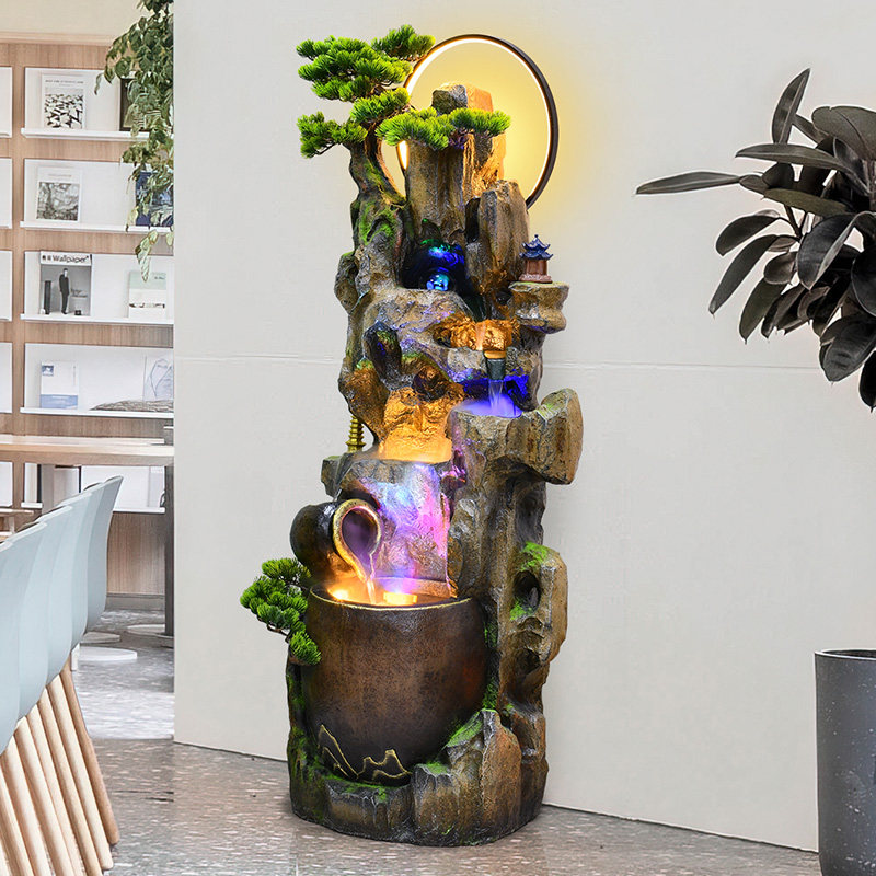 办公室招财流水摆件循环水客厅假山隔断装饰屏风阳台造景鱼缸喷泉,家居饰品,落地摆件,淘宝优惠券,粉丝福利购,淘宝优惠卷