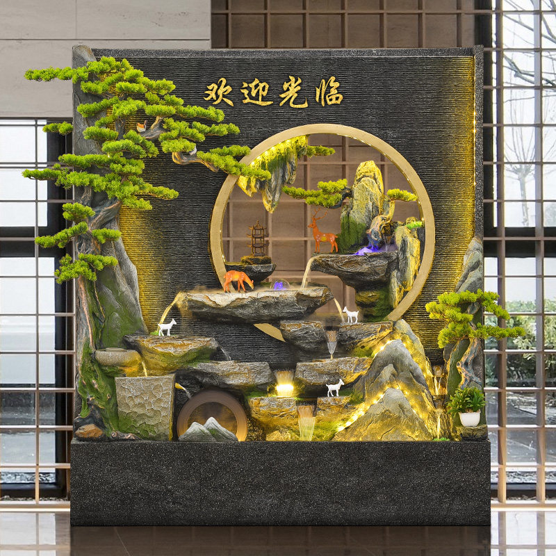 假山流水喷泉庭院客厅落地水幕墙摆件鱼缸入户玄关室外鱼池造景观,家居饰品,流水摆件,淘宝优惠券,粉丝福利购,淘宝优惠卷