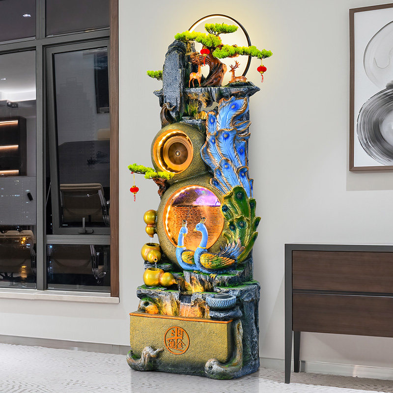 客厅招财轮葫芦流水摆件循环水景假山造景装饰办公室开业乔迁,家居饰品,落地摆件,淘宝优惠券,粉丝福利购,淘宝优惠卷