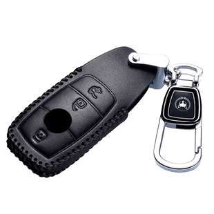 奔驰C级C200L车钥匙套真皮GLC260 GLA200 GLE320 GLS400钥匙包扣