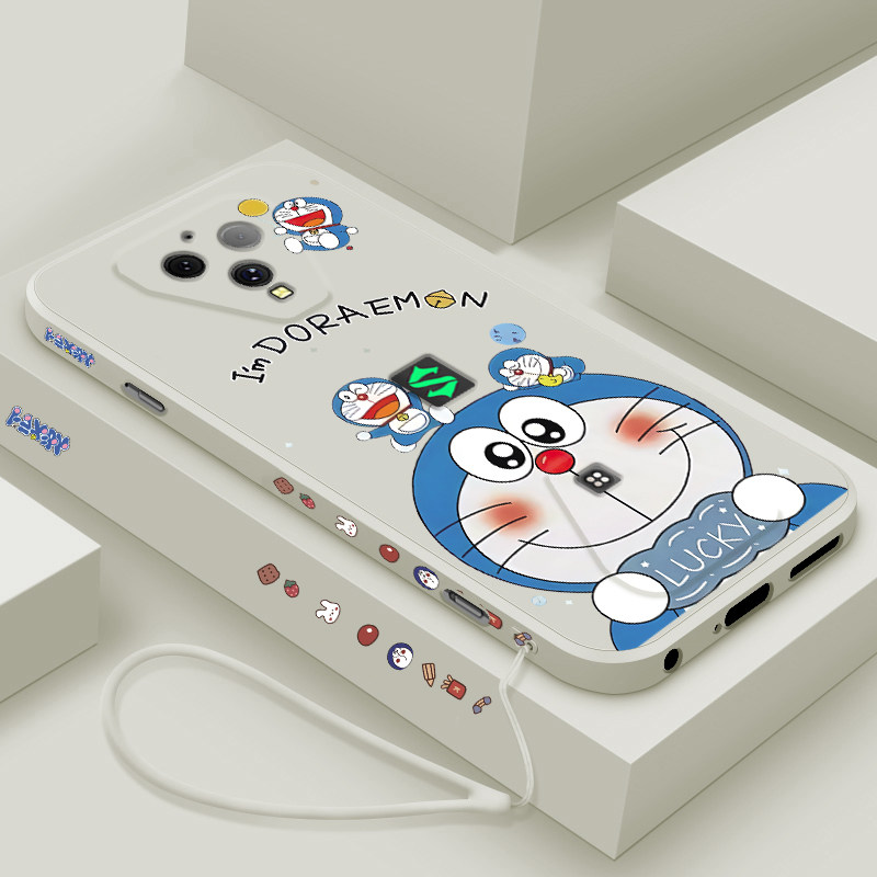 适用黑鲨3手机壳新款3pro液态硅胶保护套散热por男女生黑鲨游戏手机3镜头全包防摔软壳腾讯3S个性卡通机器猫