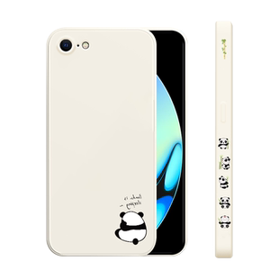 适用iPhone8手机壳新款苹果7plus液态硅胶保护套男女生iP6s镜头全包6plus防摔软壳iphone5个性创意5s外壳熊猫