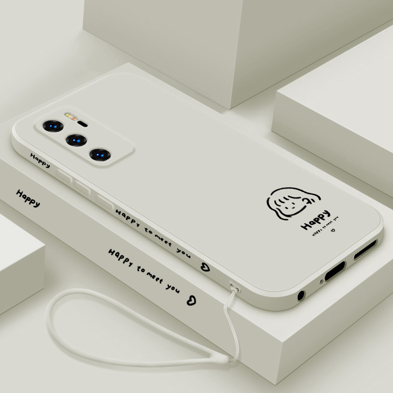 适用华为P40手机壳新款p40pro液态硅胶软壳por男女情侣款p40pro+镜头全包防摔pr0十保护套ELS-AN00卡通潮女孩
