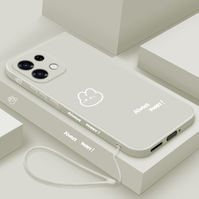 适用oppoK12s手机壳新款k12s液态硅胶保护套oppo镜头全包防摔软壳PLD110男女情侣款5G网红卡通可爱外壳开心兔