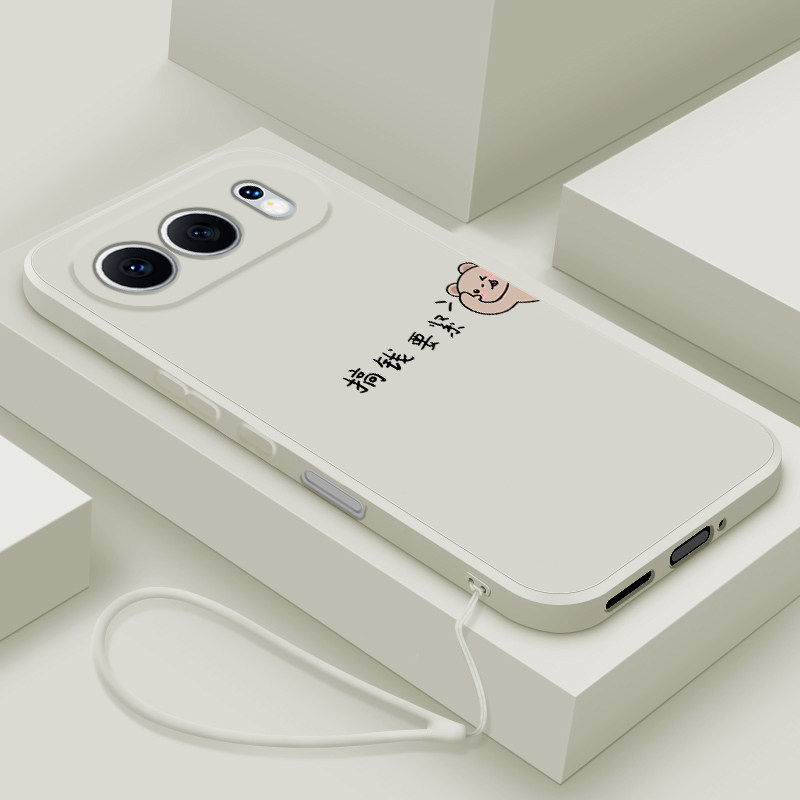 适用荣耀500pro手机壳新款华为honor500液态硅胶软壳MEP-AN00镜头全包防摔保护套MEY男女情侣网红卡通搞钱熊