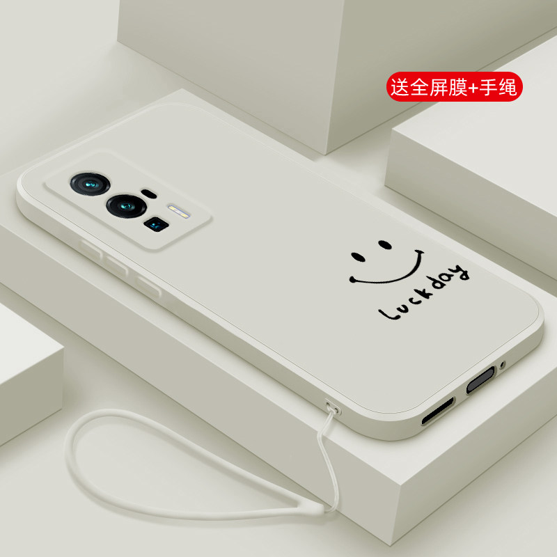 适用红米K60至尊版手机壳新款小米k60e液态硅胶软壳k50电竞版镜头全包k40pro+防摔k40s保护套redmi男女生笑脸