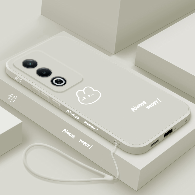 适用oppoa3活力版手机壳新款A3活力版液态硅胶保护套5G镜头全包防摔软壳PKD110男女生0pp0网红创意卡通开心兔
