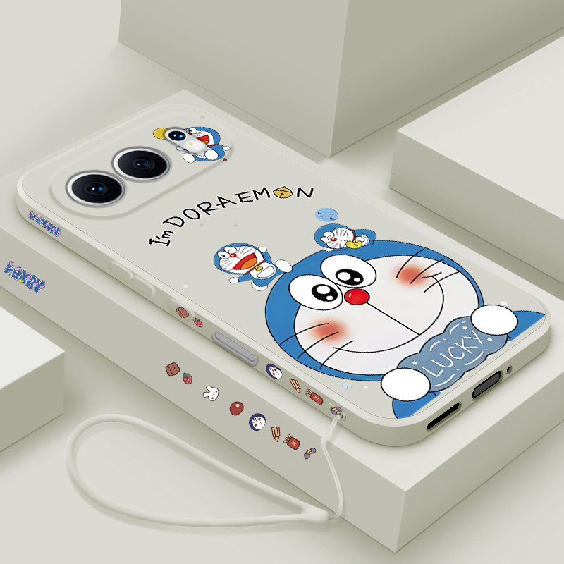 适用荣耀500pro手机壳新款华为honor500液态硅胶保护套MEP-AN00镜头全包防摔软壳MEY男女潮牌卡通时尚机器猫