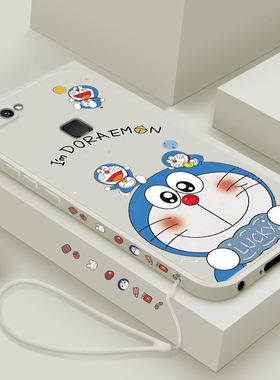 适用vivoX20手机壳新款x20plus液态硅胶保护套viv0男女生x9镜头全包x9s防摔x9splus个性创意软外壳卡通机器猫