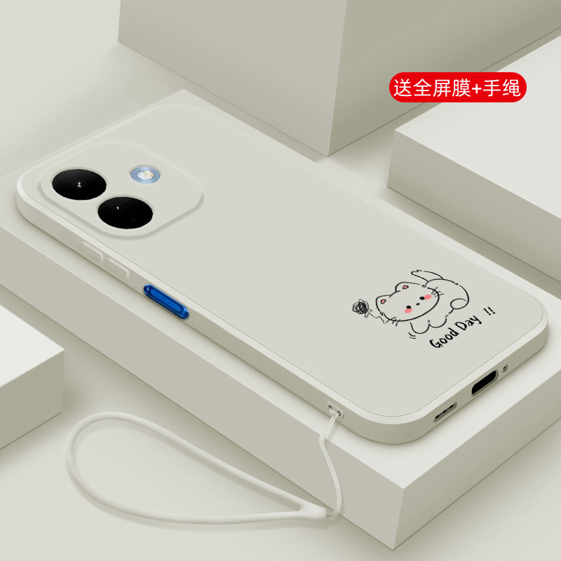 适用红米Note17pro手机壳新款小米红米Note17液态硅胶软壳redmi镜头全包防摔保护套男女情侣简约卡通线条小猫