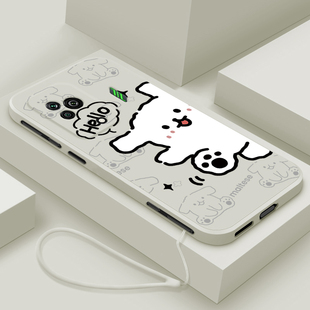 适用黑鲨5手机壳新款5pro液态硅胶保护套pr0游戏散热小米黑鲨5rs镜头全包防摔软壳黑沙潮男女生卡通可爱hello