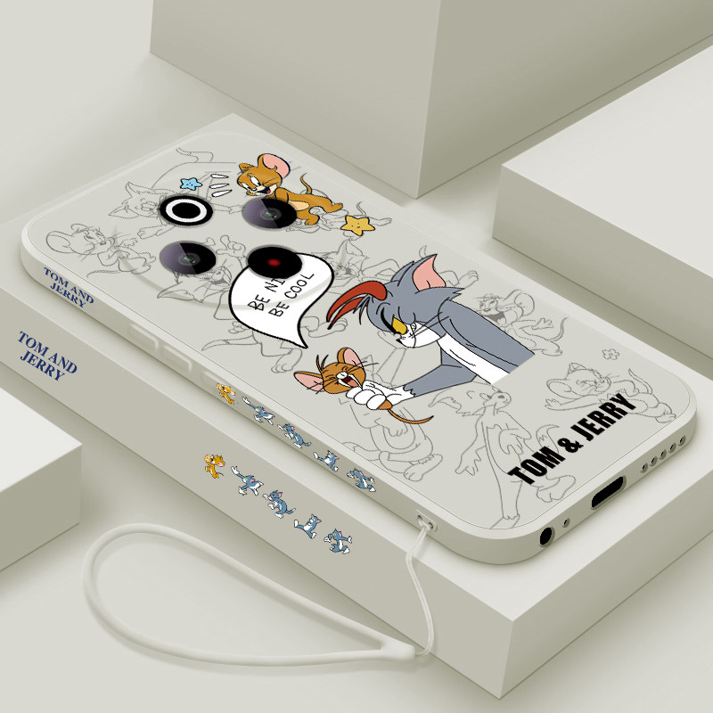 适用vivoy300pro+手机壳新款y300液态硅胶y300i保护套vivo y300T镜头全包y300GT防摔y300C软壳男女生卡通猫鼠