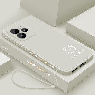 适用真我GT7pro手机壳新款realme真我GT7pro竞速版液态硅胶保护套GT7镜头全包防摔软壳oppo男女情侣卡通小熊