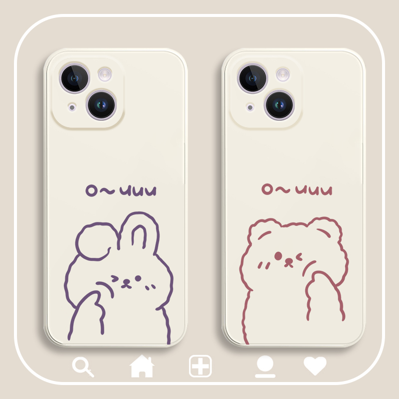 简约ou小兔熊情侣手机壳