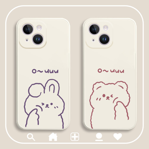 简约ou小兔熊情侣手机壳