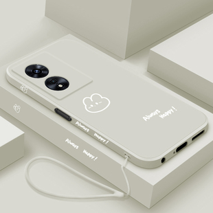 适用oppoA97手机壳5G新款a96液态硅胶保护套a95女款oppoa93s镜头全包防摔软壳0pp0个性创意a93简约外壳开心兔