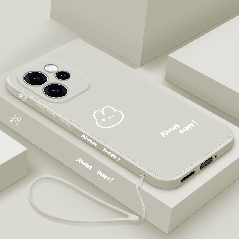 适用opporeno15手机壳新款reno15pro液态硅胶保护套reno15c镜头全包防摔软壳oppo男女情侣网红创意卡通开心兔