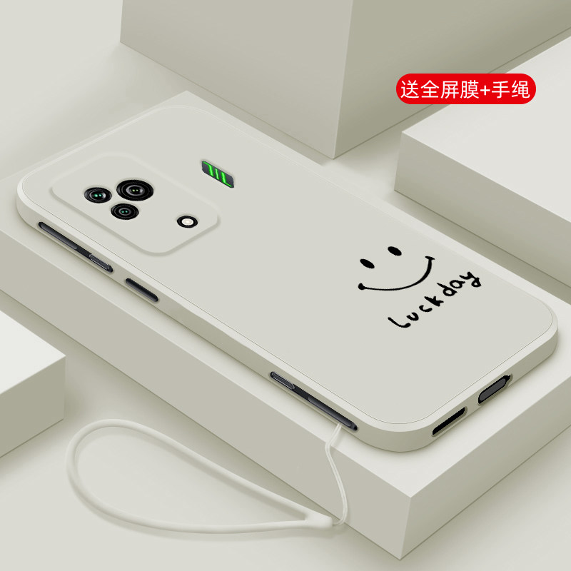 适用黑鲨5手机壳新款黑鲨5RS液态硅胶5pro软壳游戏散热小米黑鲨4spro镜头全包4s防摔3保护套男女创意网红笑脸