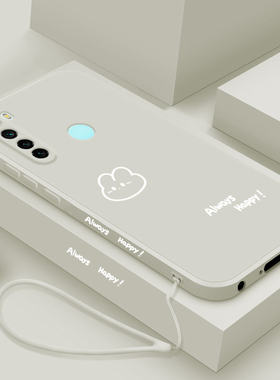 适用红米note8手机壳新款小米redmi Note8pro液态硅胶保护套男女note7全包边防摔软壳pr0个性简约外壳开心兔