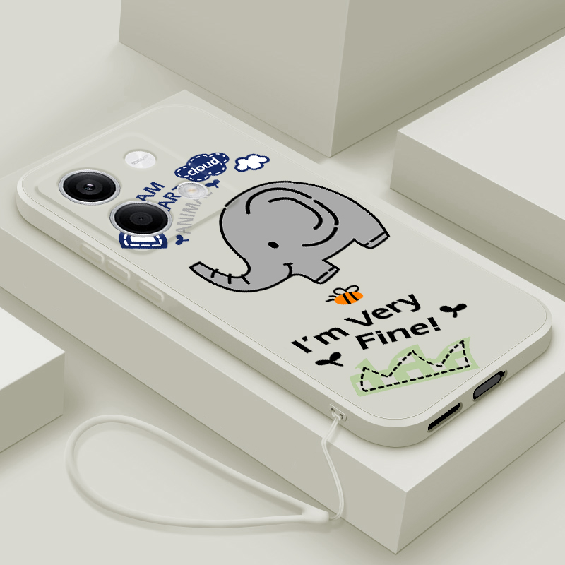 适用红米note13pro+手机壳新款小米Redminote13液态硅胶软壳13pro镜头全包防摔13Rpro保护套13R女生卡通大象