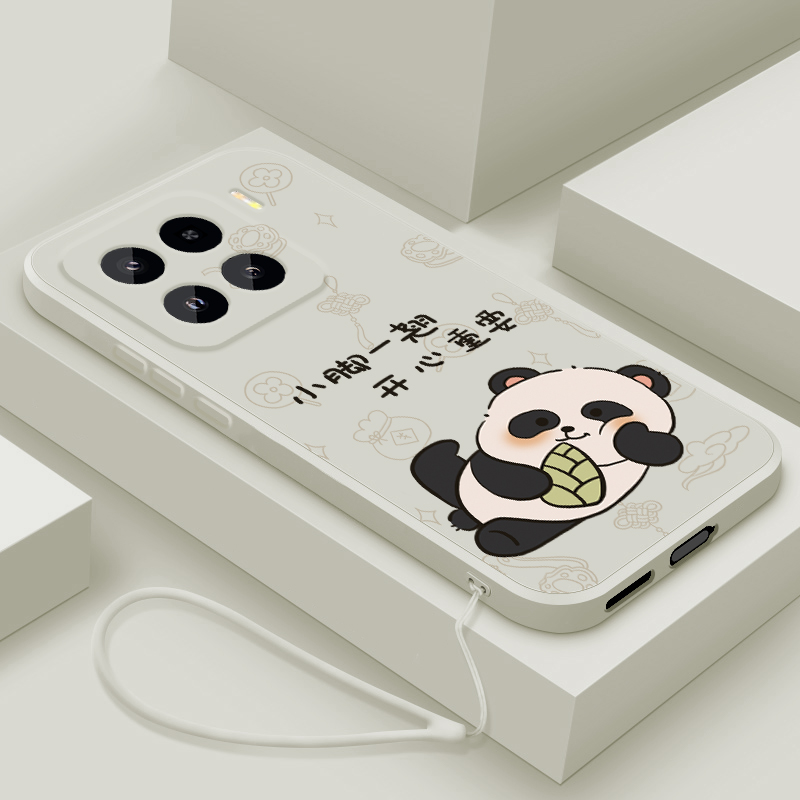适用小米15手机壳新款xiaomi 15pro液态硅胶软壳por镜头全包防摔保护套Mi15潮男女生十五pr0卡通可爱翘脚熊猫