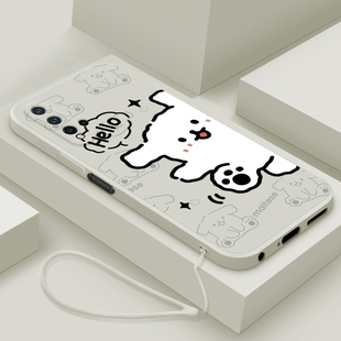 适用华为nova5手机壳5i新款nova5ipro液态硅胶保护套nova5z镜头全包防摔5pro软壳pr0潮男女生卡通可爱hello狗