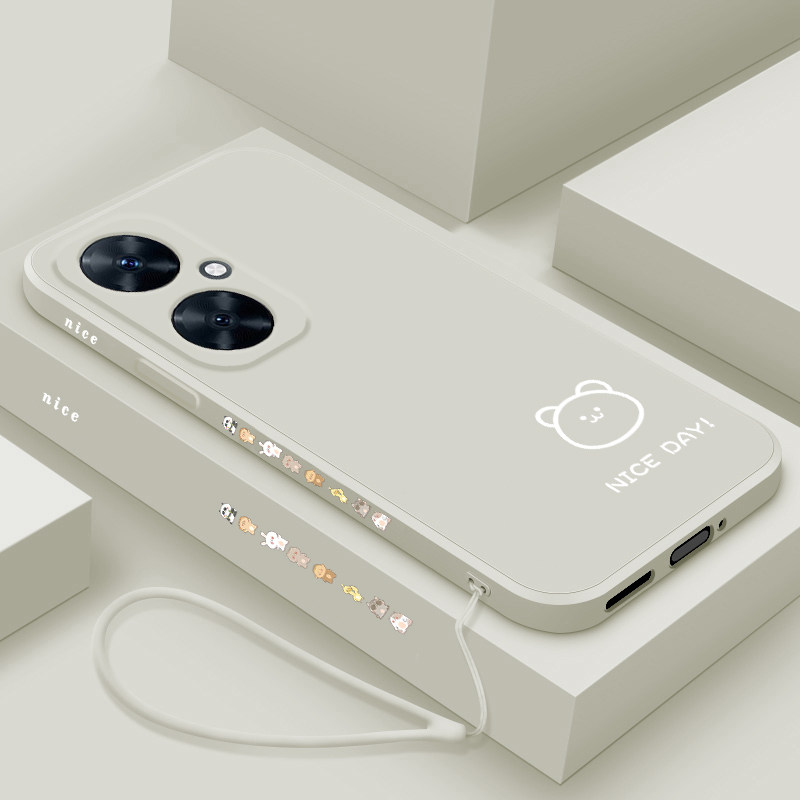 适用华为麦芒20手机壳新款简画熊和兔麦芒20保护套麦芒二十直边个性简约创意CTR-AL00液态全包防摔硅胶软外壳