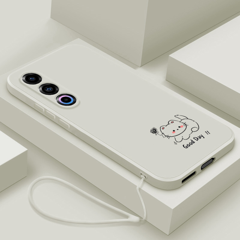 适用魅族21手机壳新款Meizu21pro液态硅胶21note保护套魅族20镜头全包防摔MZ20por软壳潮男女生卡通线条小猫