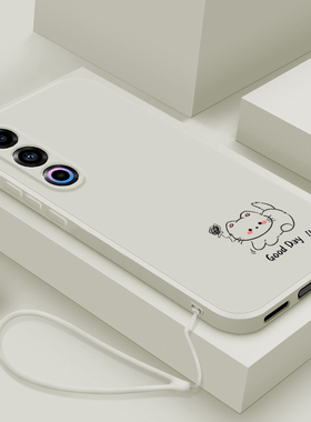 适用魅族21手机壳新款Meizu21pro液态硅胶21note保护套魅族20镜头全包防摔MZ20por软壳潮男女生卡通线条小猫