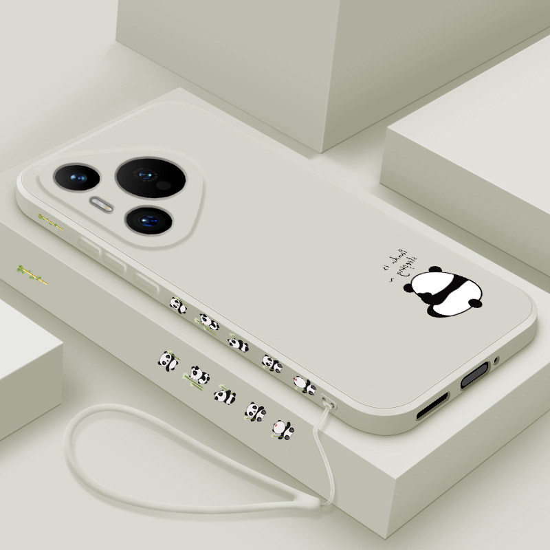适用华为Pura80pro手机壳新款pura80ultra液态硅胶保护套p80pro+镜头全包防摔软外壳男女生创意卡通外壳熊猫