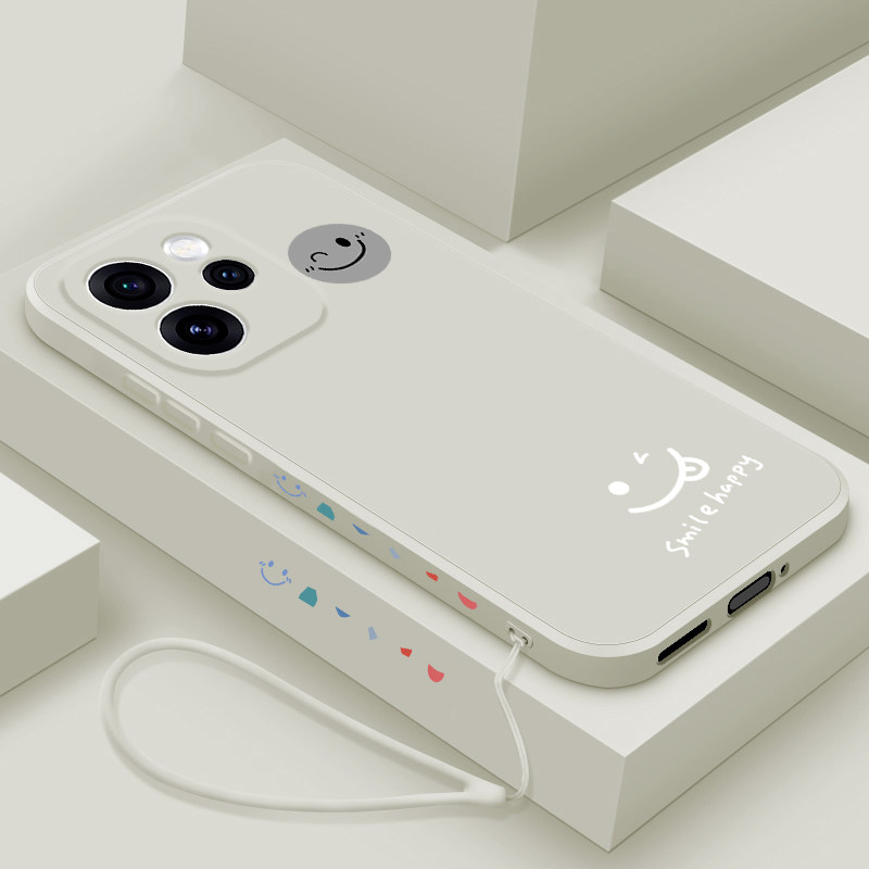 适用opporeno15手机壳新款oppo reno15pro液态硅胶保护套reno15c镜头全包防摔软壳潮男女生个性创意网红笑脸