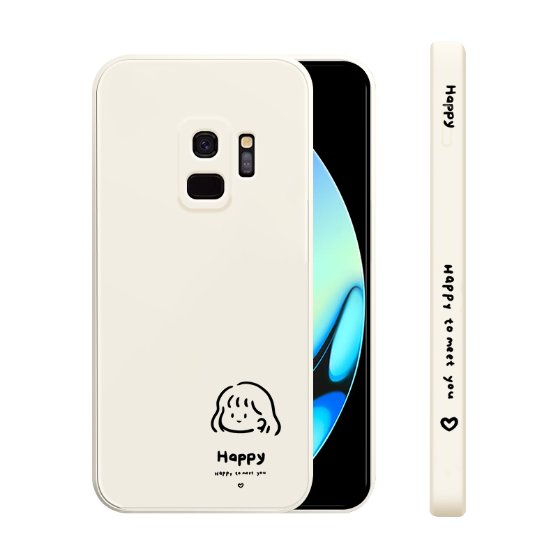适用三星s9手机壳新款GalaxyS9+液态硅胶软壳十S8男女情侣款s8plus镜头全包防摔保护套SM-G9600/DS卡通潮女孩
