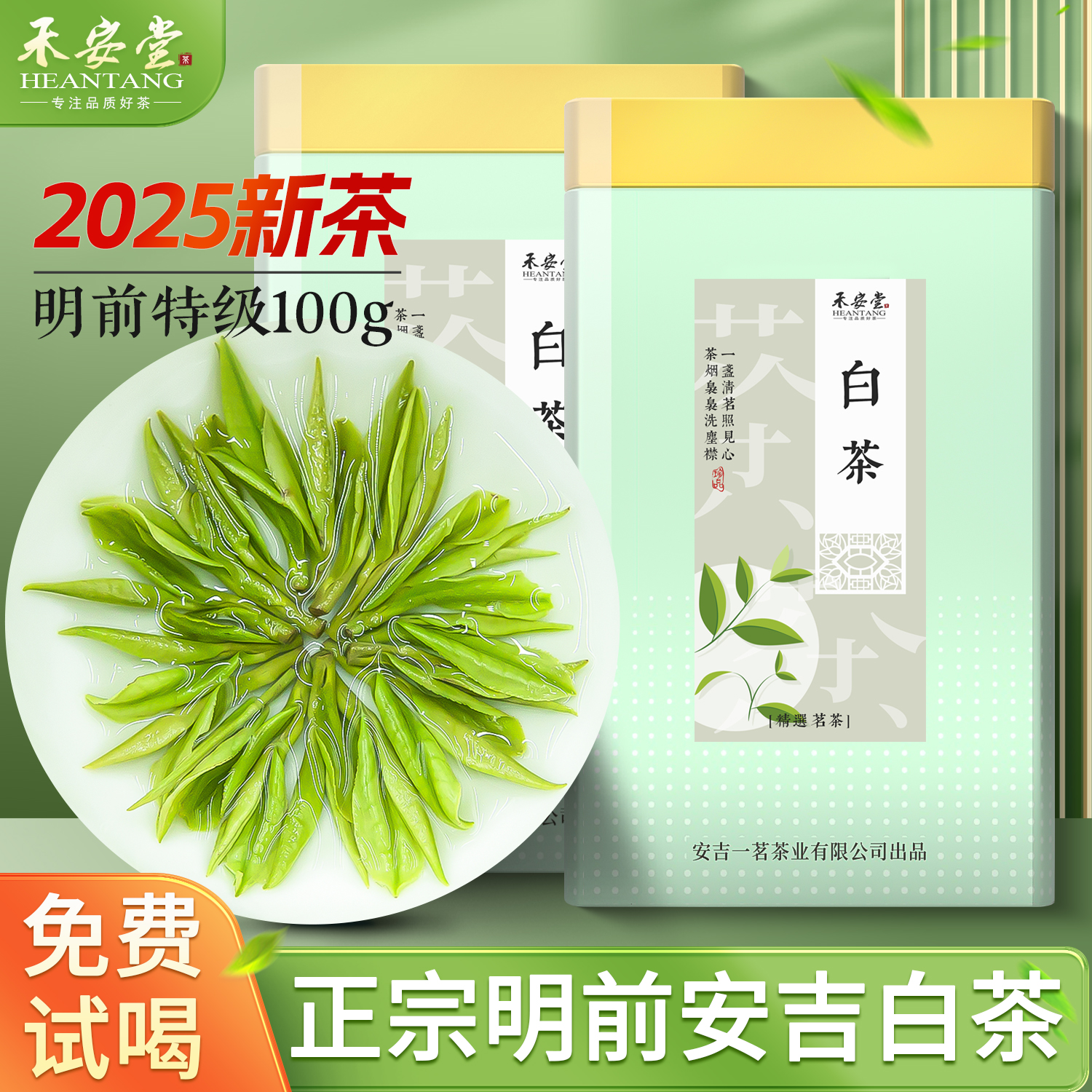明前特级安吉白茶自己喝100g