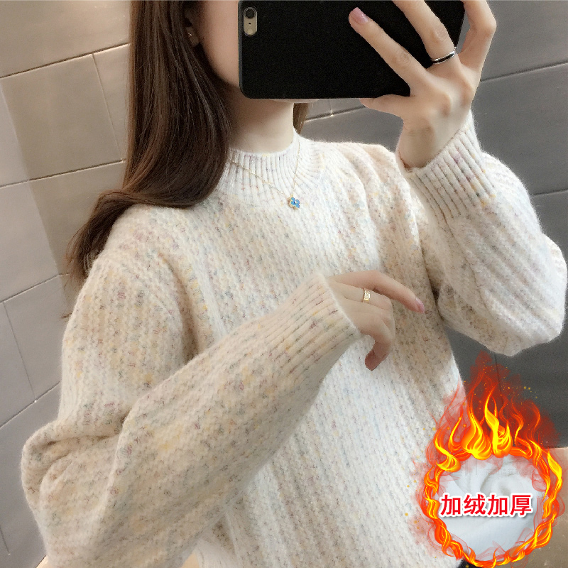 冬季半高领加厚毛衣女2024新款