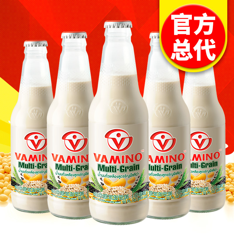 Ì©¹úVAMINO¶¹ÄÌÒûÁÏ300ml*5Æ¿ ½ø¿ÚÍÛÃ×ŵ ¹ÈÎïÔç²ÍÄ̲£Á§Æ¿ÒûÆ·