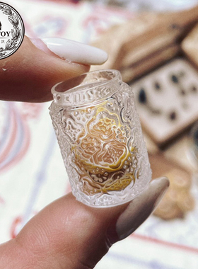 6分dollhouse迷你成品配件模型厨房生活用品类型海棠纹透明高矮瓶