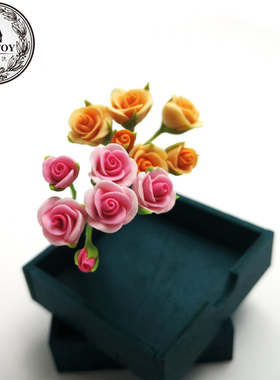 娃屋 食玩 diy屋 dollhouse 装饰模型 迷你 成品 配件 植物 玫瑰