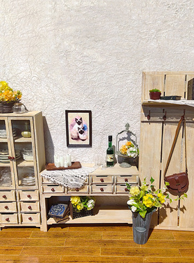 娃屋派淇创意模型娃娃手工12分配件新手拼装简约北欧北美家具柜子