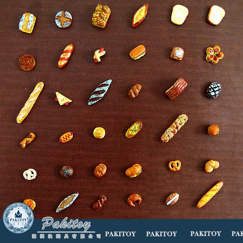 派淇汏diy小娃屋食玩手工粘土制rement迷你成品模型配件糕点面包