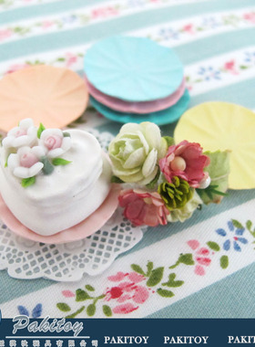 娃屋dollhouse食玩rement手工diy模型成品配件点心6颜色碟子